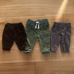 Baby Pants Set - Black, Green, and Gray